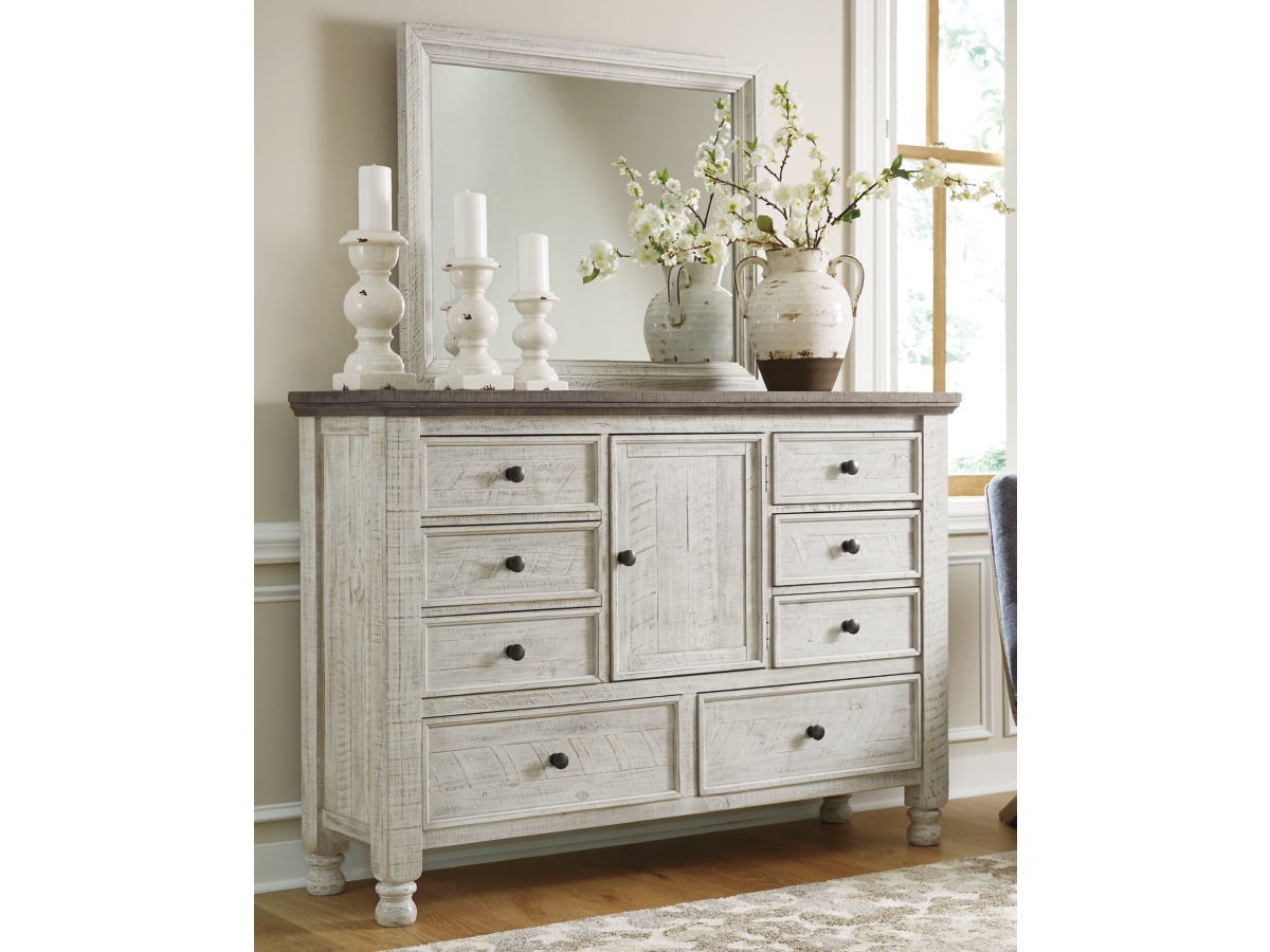 Havalance 8 Drawer Dresser and Mirror with Door