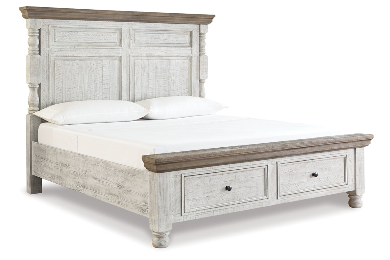 havalance queen poster bed with 2 storage drawers | ashley
