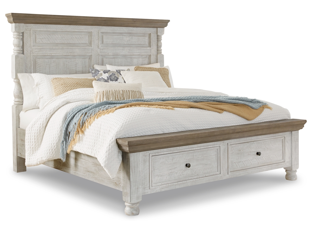 Mansion King Size Bedroom Set (Weathered Farmhouse Gray