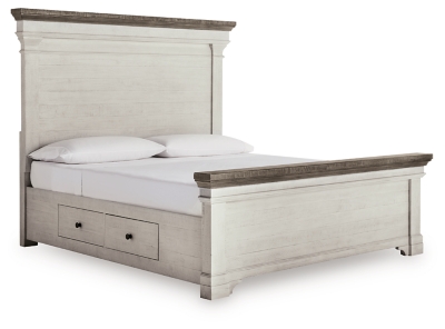 Havalance Queen Panel Storage Bed, White/Gray, large