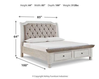 Havalance King Sleigh Bed with Storage, White/Gray, large