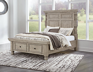Harrastone Queen Panel Bed, Gray, rollover
