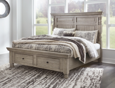 Harrastone California King Panel Bed, Gray, large