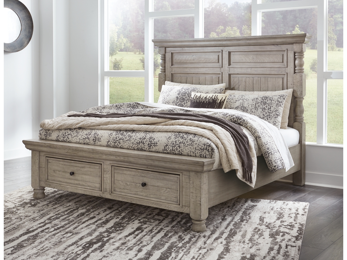 Ashley furniture king size on sale bed with storage