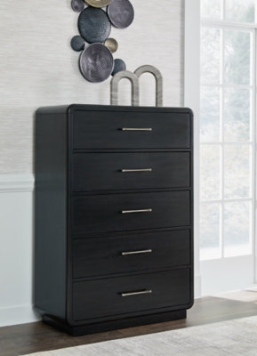 Rowanbeck 5 Drawer Chest of Drawers, Black