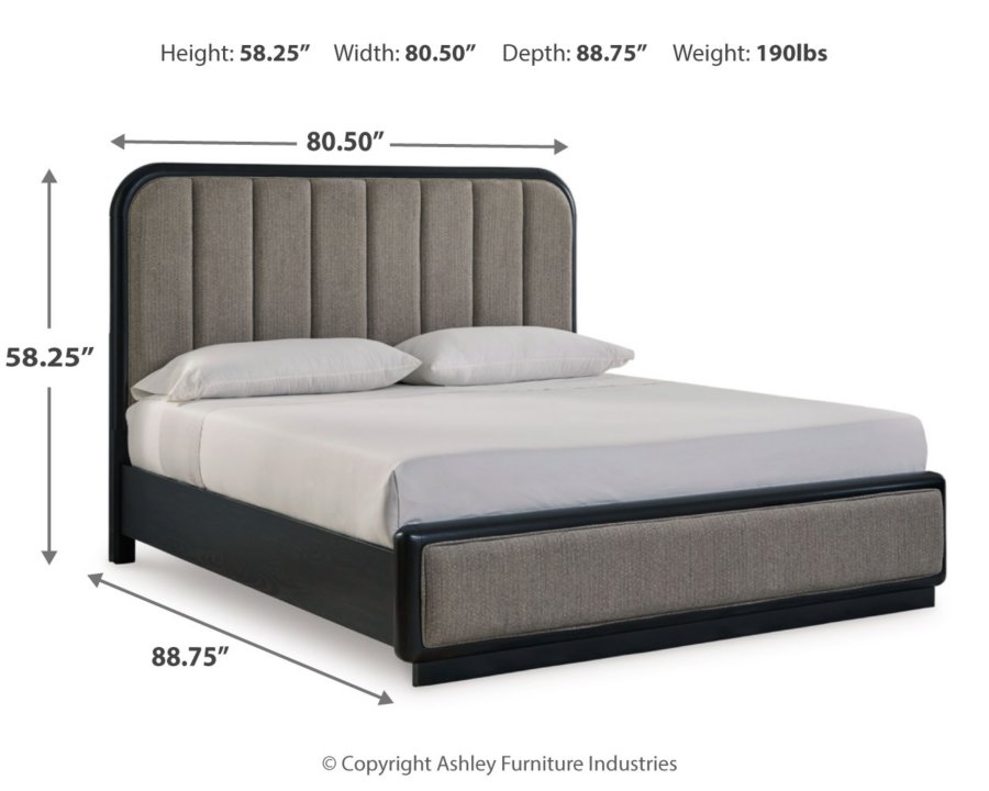 Cama King, tocador, espejo, cómoda y mesita de noche Rowanbeck - image 12