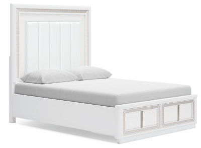 Chalanna Queen Upholstered Storage Bed, White, large