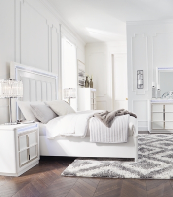 Chalanna Upholstered Storage Bed, White, large