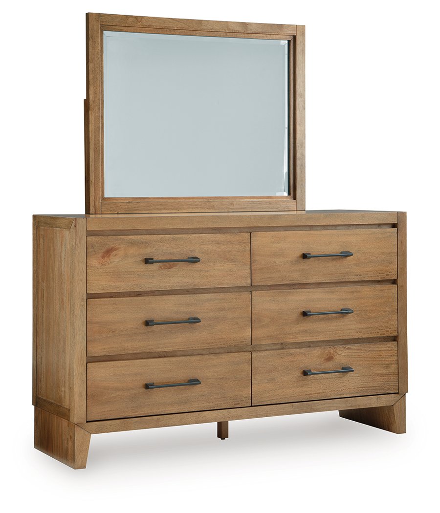Cama Queen Sherbana con Panel, Cómoda y Espejo - image 2