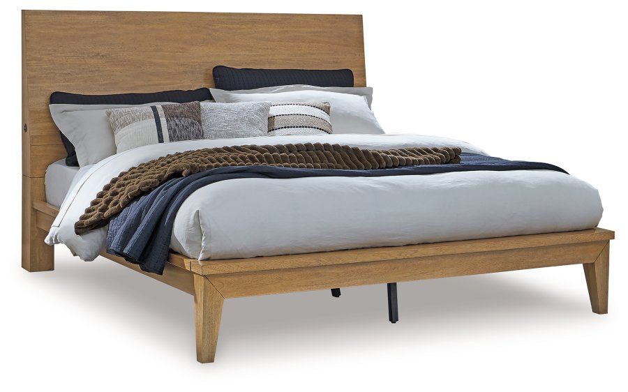 Cama Queen Sherbana con Panel, Cómoda y Espejo - image 4