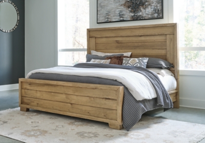 Galliden King Panel Bed, Light Brown