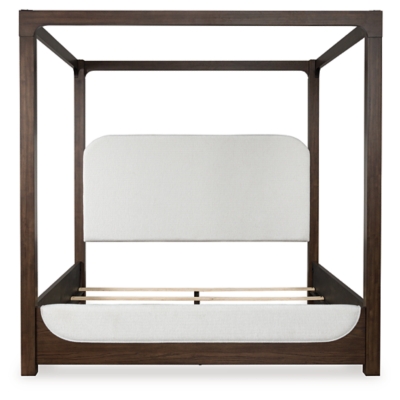 Breckington King Upholstered Canopy Bed, Dark Brown, large