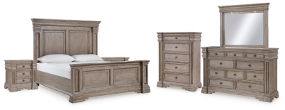 APG-B916B2-8P Blairhurst Queen Panel Bed with Mirrored Dresser,  sku APG-B916B2-8P