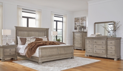 APG-B924B4-8P Lexorne King Sleigh Bed with Mirrored Dresser, Che sku APG-B924B4-8P