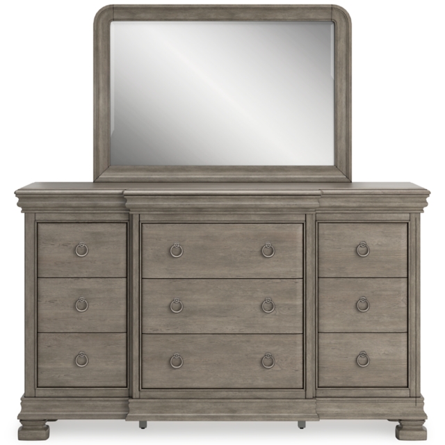 Lexorne 9 Drawer Dresser with Mirror