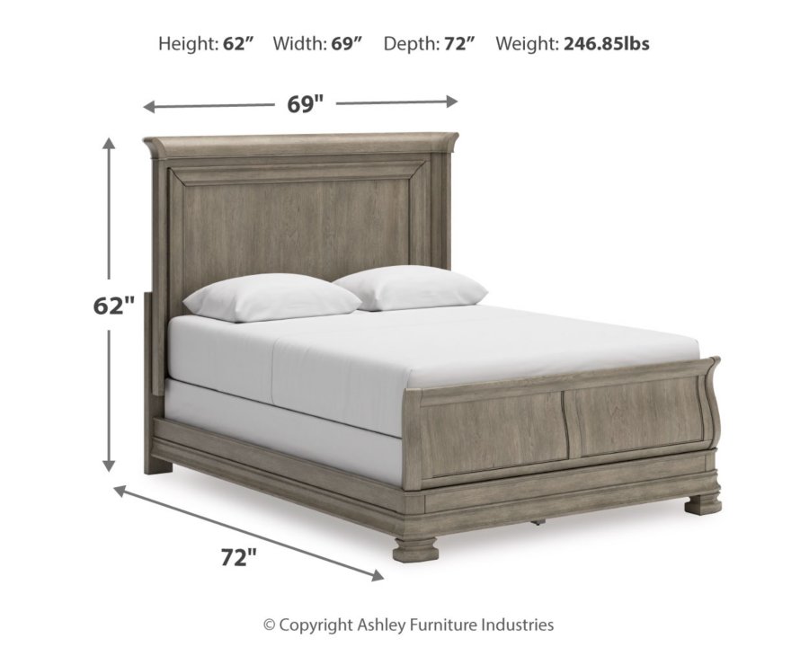 Cama trineo, cómoda y espejo Lexorne Queen - image 16