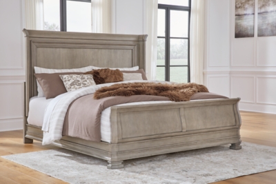 Lexorne King Sleigh Bed, Gray