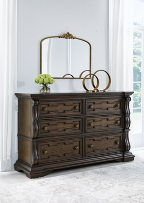 Maylee 6 Drawer Dresser, Dark Brown