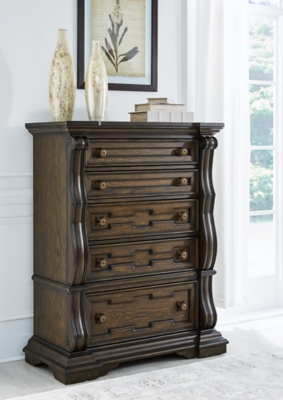 B947-46 Maylee 5 Drawer Chest of Drawers, Dark Brown sku B947-46