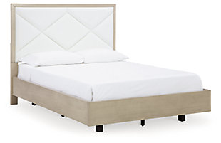 Wendora Queen Upholstered Bed, Bisque/White, large