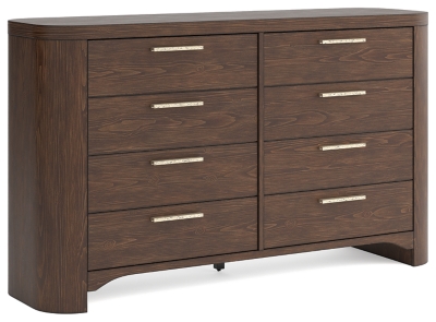 Product photo of dresser from side showing legs