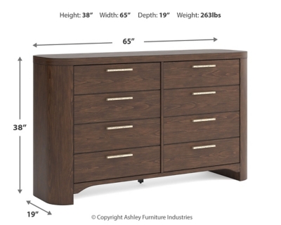 Dimensions and weight of the Neo 8-Drawer Dresser