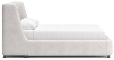 Neo Queen Upholstered Platform Bed, White/Gray, large