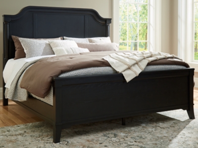Welltern Queen Panel Bed, Black, rollover
