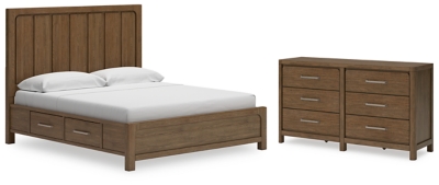 Cabalynn King Panel Bed with Dresser, Light Brown