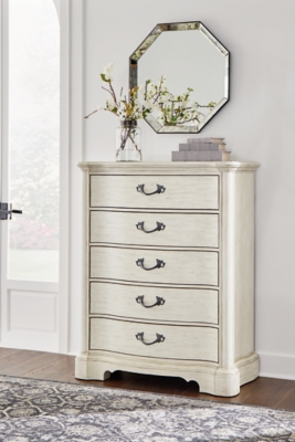 Arlendyne 5 Drawer Chest of Drawers, Antique White