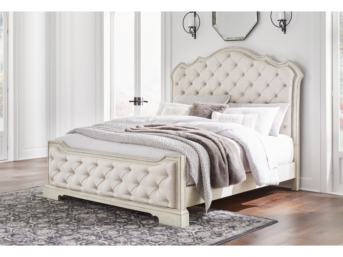 Arlendyne Upholstered Bed - Antique White Arlendyne Upholstered Bed - Antique White