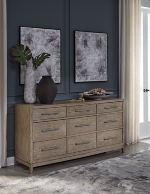 Chrestner 9 Drawer Dresser, Gray