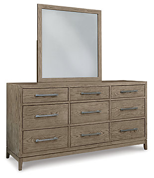 Chrestner Dresser and Mirror, Gray, large