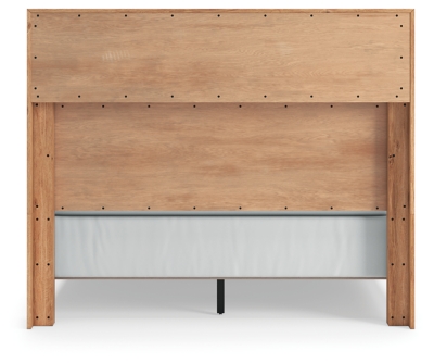 Bracken Upholstered Panel Bed, Light Brown, large
