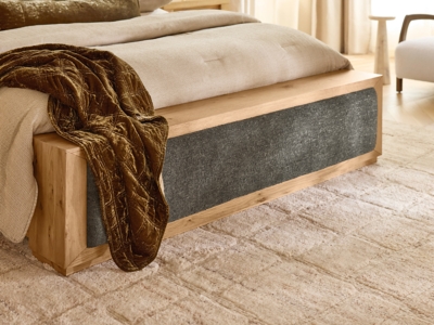 Bracken Upholstered Panel Bed, Light Brown, large