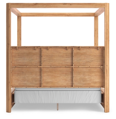 Bracken Canopy Bed, Light Brown, large