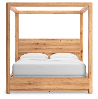 Bracken Canopy Bed, Light Brown, large
