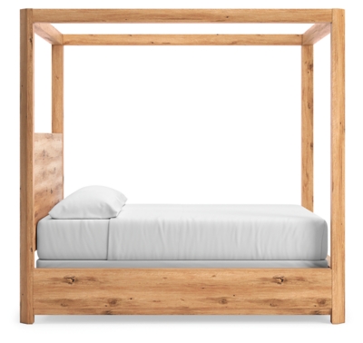 Bracken Canopy Bed, Light Brown, large