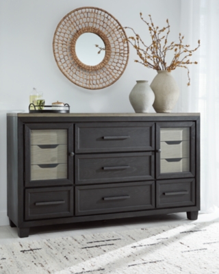 B989-31 Foyland 11 Drawer Dresser, Black/Brown sku B989-31