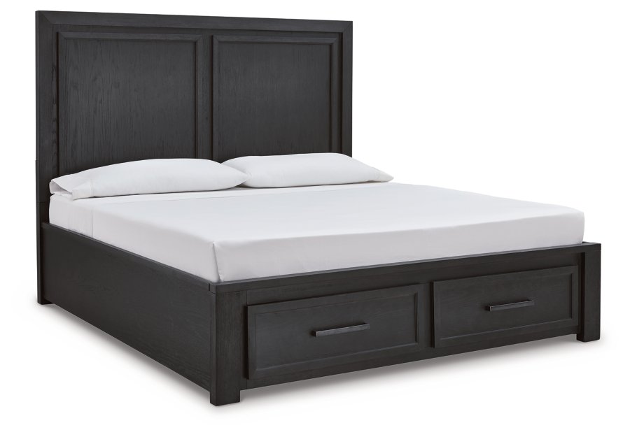 Cama con paneles y almacenaje tamaño Cal King, cómoda, espejo, arcón y mesita de noche Foyland - image 8