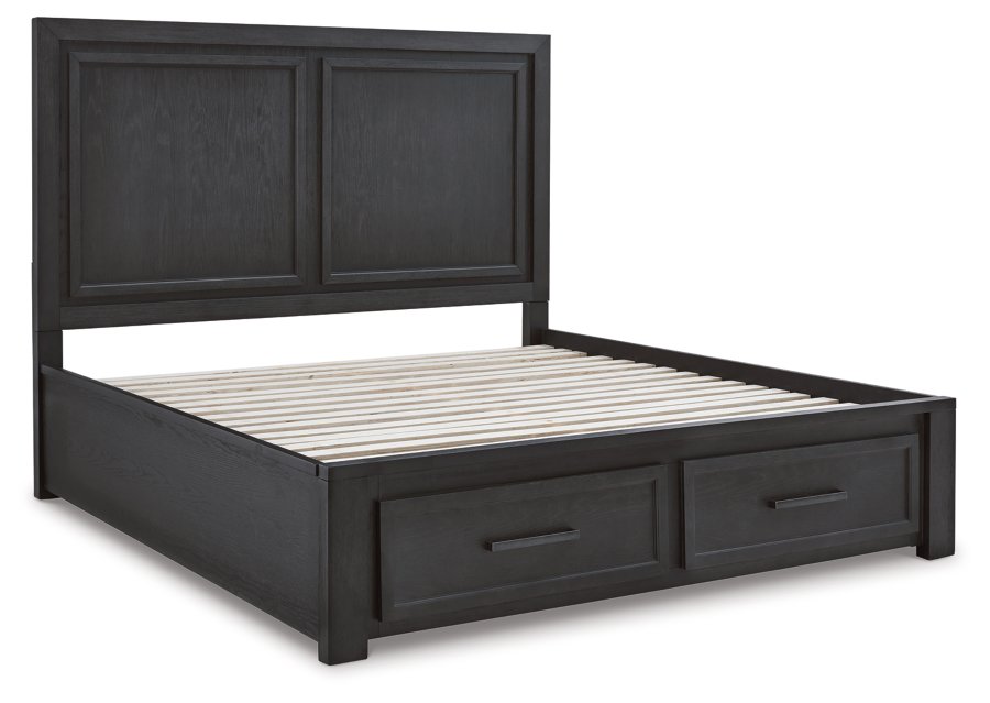 Cama con paneles y almacenaje tamaño Cal King, cómoda, espejo, arcón y mesita de noche Foyland - image 10