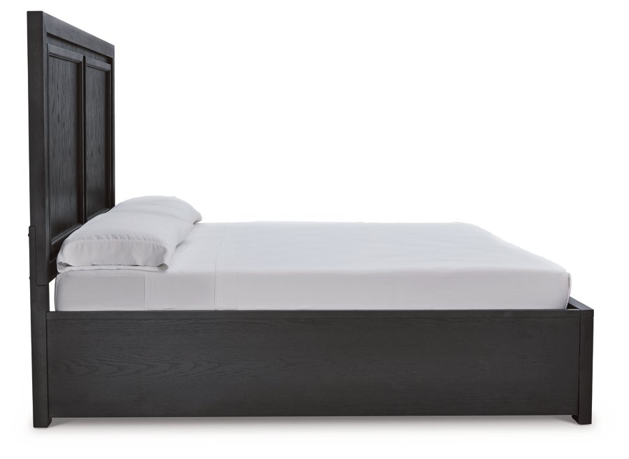 Cama con paneles y almacenaje tamaño Cal King, cómoda, espejo, arcón y mesita de noche Foyland - image 9