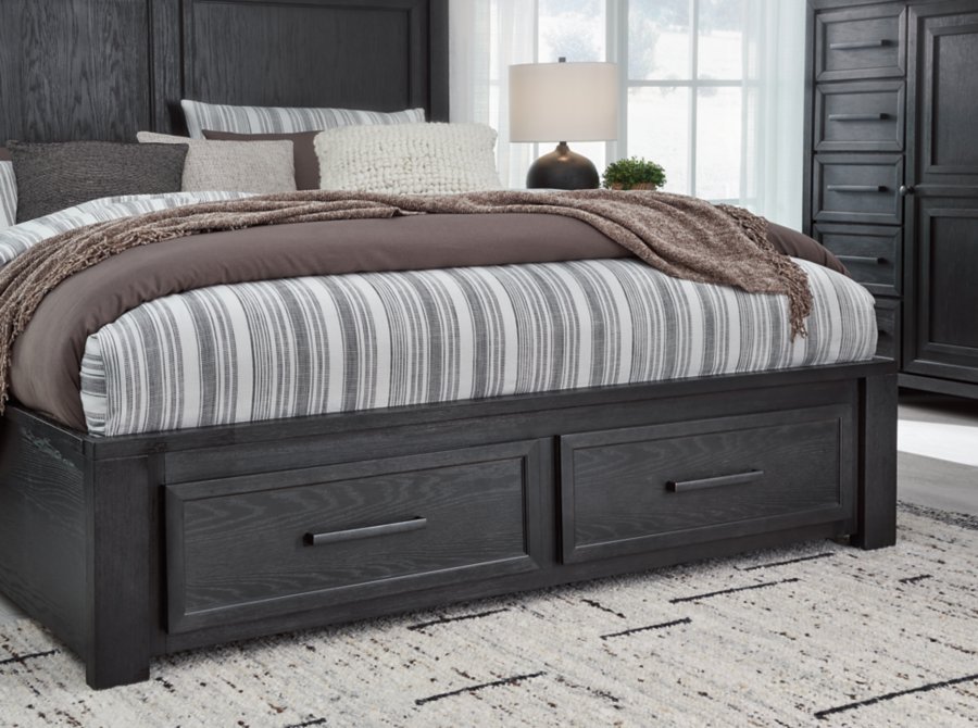Cama Foyland California King Panel Storage, tocador y espejo - image 19