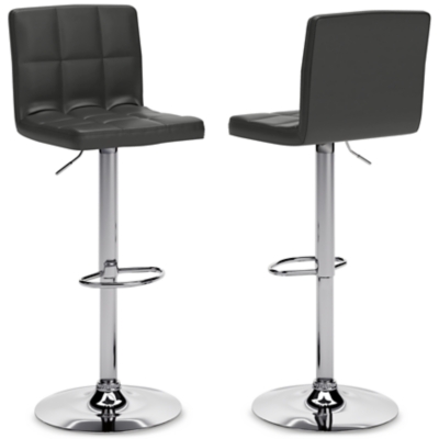 Bellatier Adjustable Height Bar Stool, Black/Chrome Finish, large