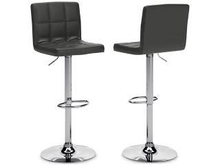 Bellatier Adjustable Height Bar Stool with Tufted Back (Set of 2)