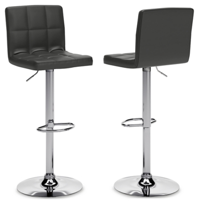 Bellatier Adjustable Height Bar Stool, Black/Chrome Finish, large