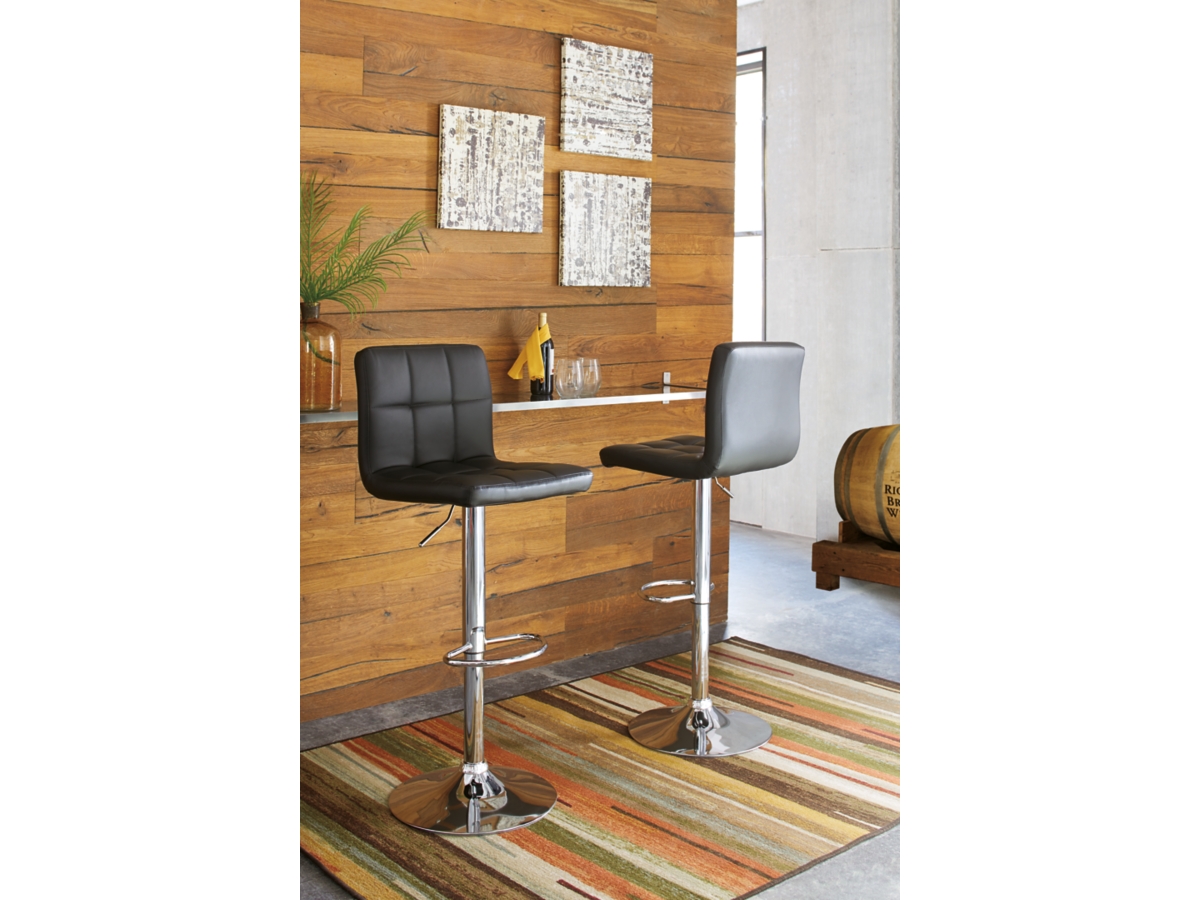 Signature Design by Ashley Bellatier Adjustable Height Bar Stool with Tufted Back (Set of 2) (Set of 2)
