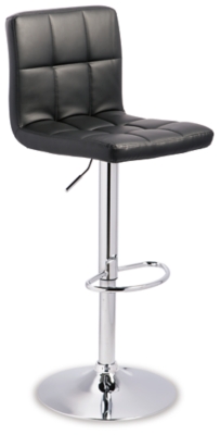 Bellatier Adjustable Height Bar Stool, Black/Chrome Finish, large