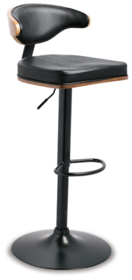 Simpli Home Marana 45.3 inBlack Faux Leather Bentwood Adjustable Height  Gas Lift Bar Stool-AXCMARN-BL - The Home Depot
