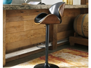 Bellatier Adjustable Height Bar Stool with Contoured Back and Seat